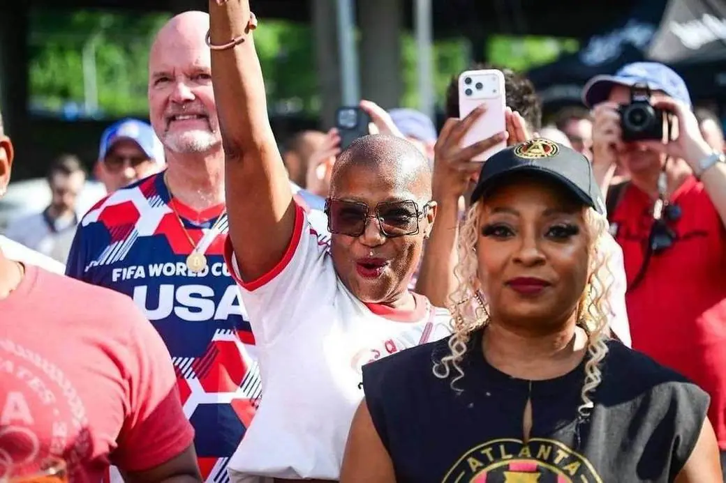 Fans celebrate at a FIFA World Cup watch party in Atlanta
